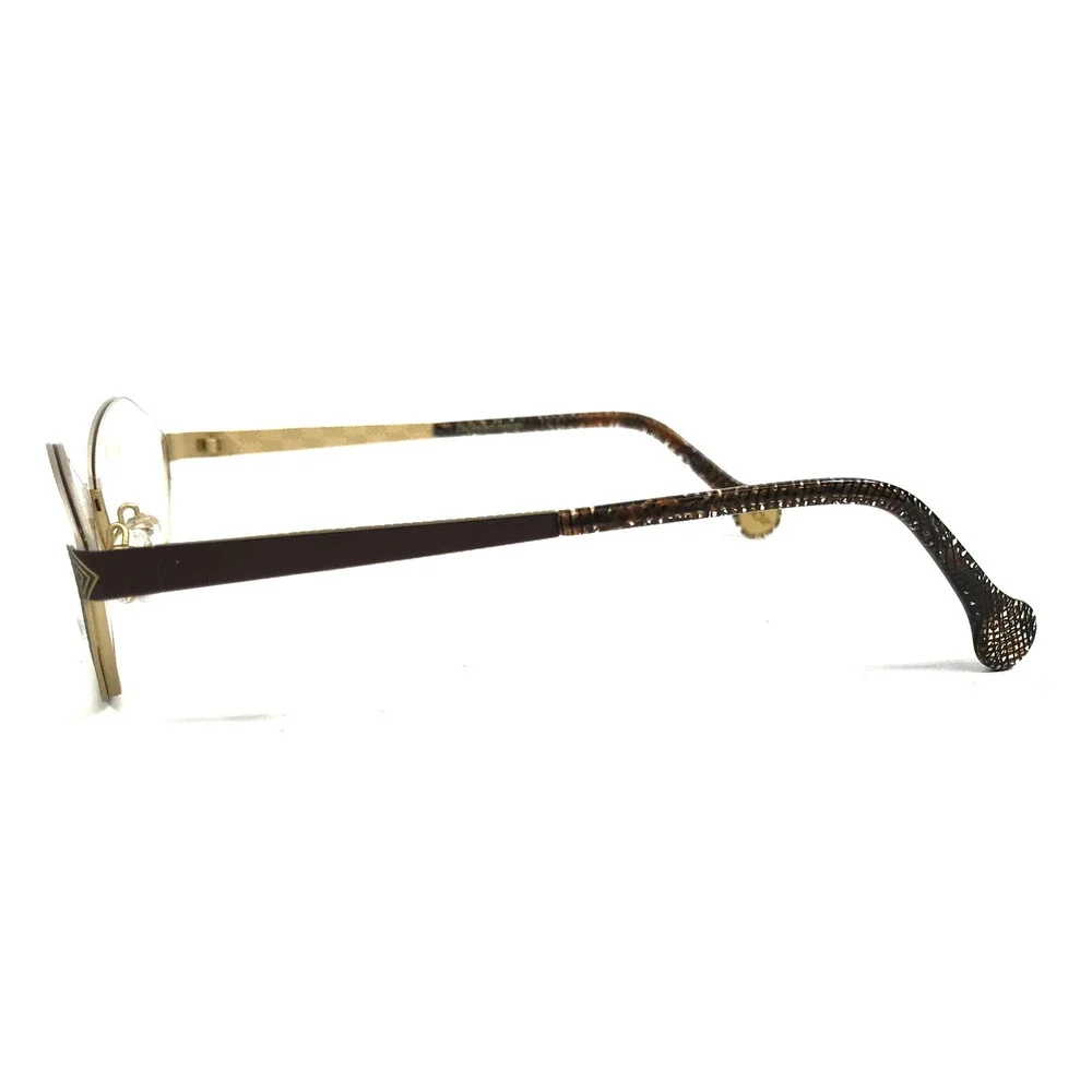 BOZ Eyeglasses Frames WORLD 9050 Brown Gold Cat Eye Half Rim 52-17-140